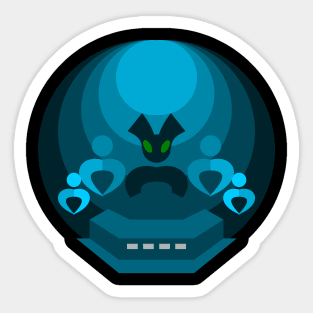 alien with friends Sticker